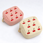 Load image into Gallery viewer, Cherry Embroidered Polyester Jewelry Pouch N6J276
