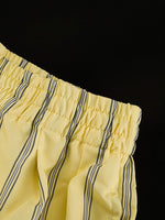 Load image into Gallery viewer, Striped Lapel Shirt and Shorts Set Women N6D109