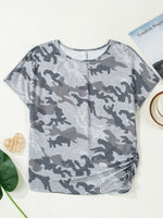 Load image into Gallery viewer, Camouflage Print Round Neck T Shirt Women N6B094