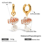 Load image into Gallery viewer, Geometric Pearl Studs Steel Plated Fadeproof S5P160