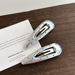 Load image into Gallery viewer, Sea Salt Blue Polka Dot Waterdrop Hair Clip Women S5P908