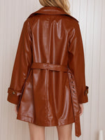 Load image into Gallery viewer, Designer Brown Leather Jacket Women N5A755