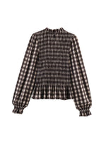 Load image into Gallery viewer, Honeycomb Check Pullover Shirt Women N6C094