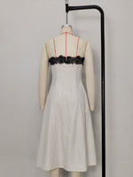 Load image into Gallery viewer, Lace Contrast Off Shoulder Summer Dress Women N6F215