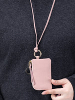 Load image into Gallery viewer, Genuine Leather Neck Coin Card Key Pouch Women N6B219