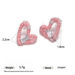 Load image into Gallery viewer, Pom Pom Earrings Cute Wool CZ Stone 925 Silver Sweet S5P884
