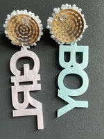 Load image into Gallery viewer, Handmade Bead Asymmetrical Boy Girl Acrylic Earrings N6A213