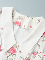 Load image into Gallery viewer, French V-neck Puff Sleeve Print Dress Women N6D072