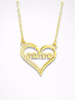 Load image into Gallery viewer, Zircon MOM Heart Pendant Necklace N6D521