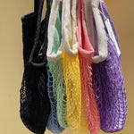 Load image into Gallery viewer, Cotton Linen Handwoven Foldable Shoulder Mesh Tote N6G131
