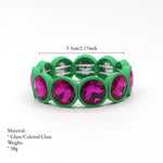 Load image into Gallery viewer, Enamel Flower Bangle Color Crystal Glass Stove S5P031