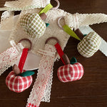 Load image into Gallery viewer, Red Heart Tassel Fabric Bag Charm Keychain N6K291