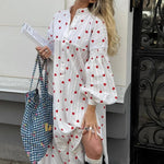 Load image into Gallery viewer, Heart Textured Print Patchwork Long Dress Women N6A061