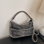 Load image into Gallery viewer, Women's Washed Gradient Denim Dumpling Shoulder Bag N6J202