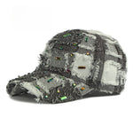 Load image into Gallery viewer, Distressed Plaid Baseball Cap Rhinestone Frayed N6G210
