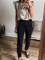 Load image into Gallery viewer, Ruffle Hem Round Neck Tank Top Women N6B099