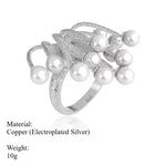 Load image into Gallery viewer, Adjustable Pearl Tassel Ring Women Sparkling Rivulet S5P889