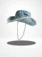 Load image into Gallery viewer, Distressed Fringe Cowboy Bucket Hat Women N6C083