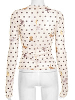 Load image into Gallery viewer, Animal Print Polka Dot Crop Top Waist Tie Women N6B022