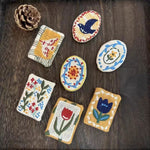Load image into Gallery viewer, Handmade Cotton Linen Brooch Pin Cute Minimalist N6G037
