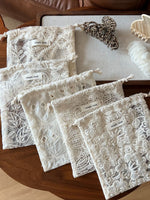 Load image into Gallery viewer, Lace Embroidery Drawstring Cotton Gauze Pouch N6B116
