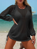 Load image into Gallery viewer, Black Sexy Bikini with Lace-Up Beach Cover-Up Skirt N6C378