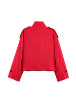 Load image into Gallery viewer, Loose Zip Cotton Linen Trench Coat Flap Pocket Women N6G169