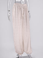 Load image into Gallery viewer, White Polka Dot Wide Leg Straight Pants N6E169