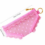 Load image into Gallery viewer, Pink Heart Mesh Triangle Pencil Pouch N6J257