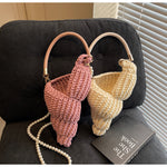 Load image into Gallery viewer, Handwoven Shell Beach Crossbody Bag Crochet Tote N6F084
