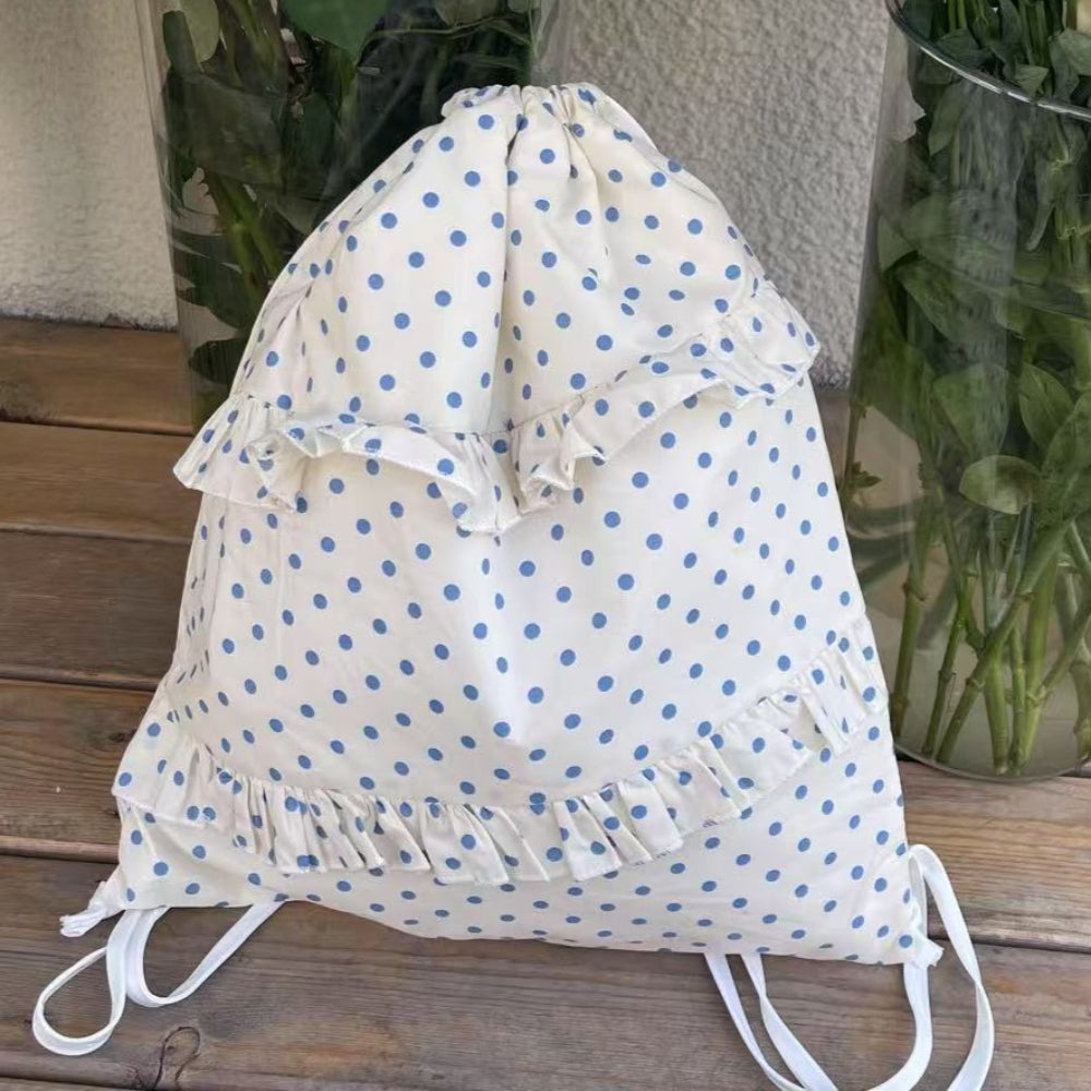 Polka Dot Drawstring Backpack Women N6F055