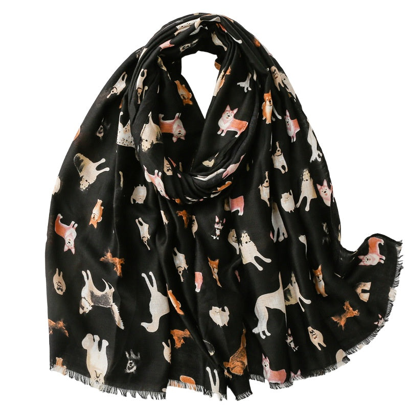 Animal Print Linen-Touch Wrap  M5A264
