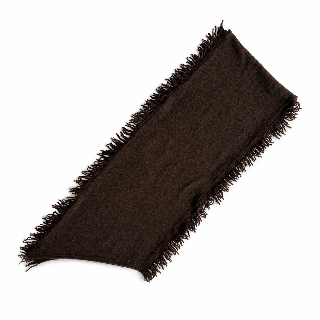 20 Percent Yak Down Wool Blend Fringe Knit Scarf N6K232