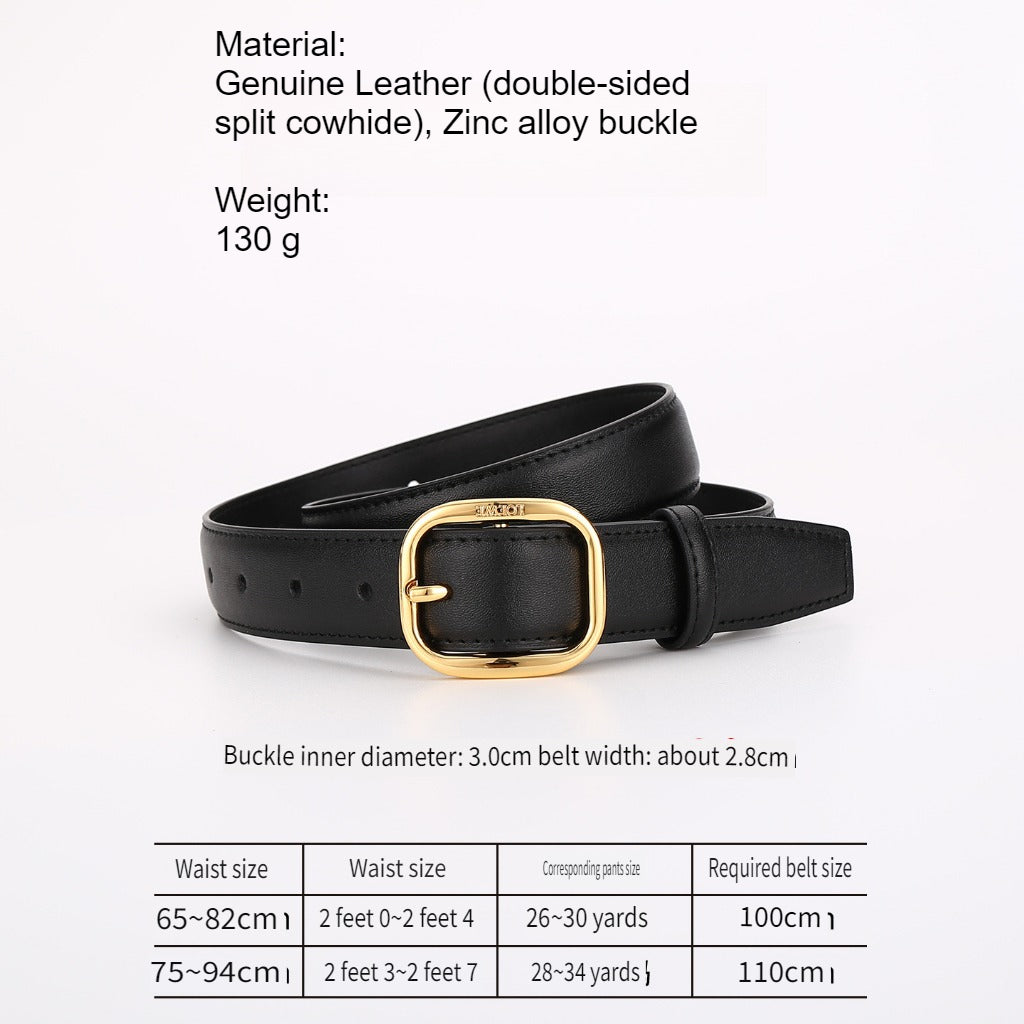 Double-Sided Genuine Leather Belt Women Commuter N6H331