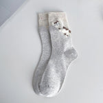 Load image into Gallery viewer, Cartoon Cat Plush Mid-Calf Socks Women Warm N6H002