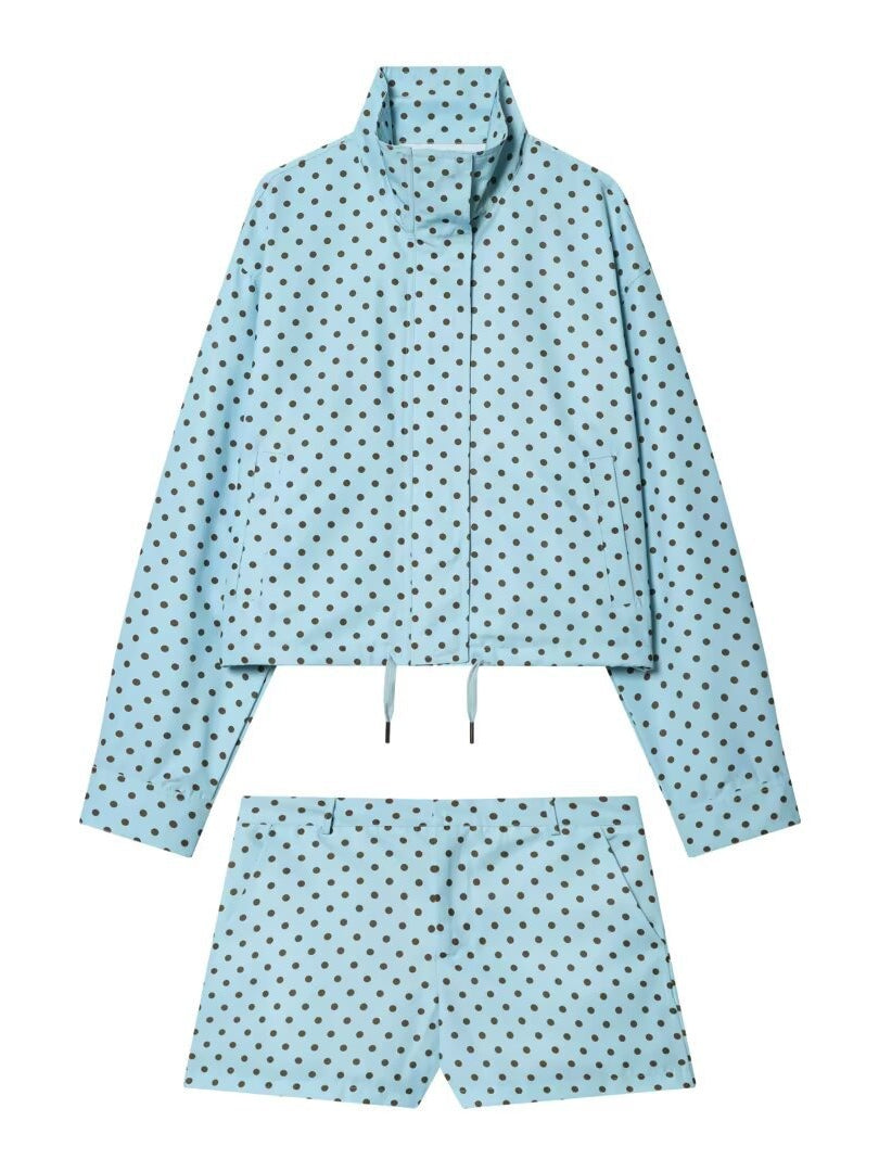 Dot Seersucker Blazer and Shorts Set Women N6C269