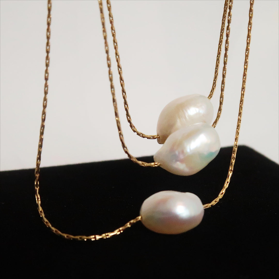 Irregular Baroque Freshwater Pearl Choker Gold Plated N6H177