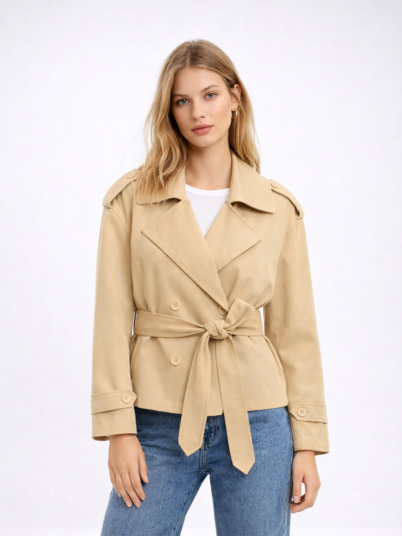 Short Belted Jacket Women Office N6C266