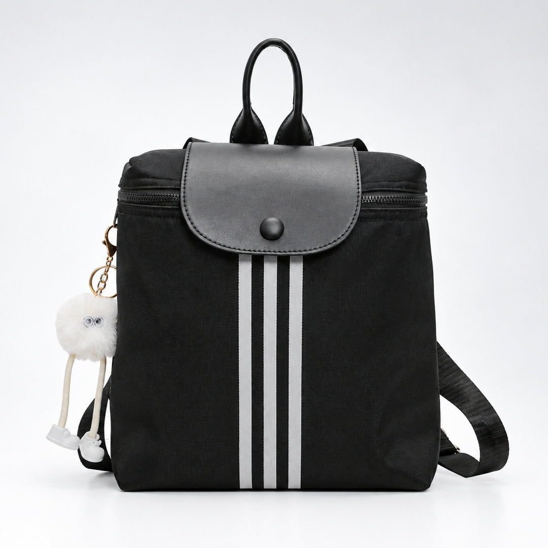 Unisex Nylon Color-Block Flap Backpack N6J199