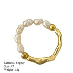 Load image into Gallery viewer, Freshwater Pearl Ring Copper Minimalist Stackable S5P067