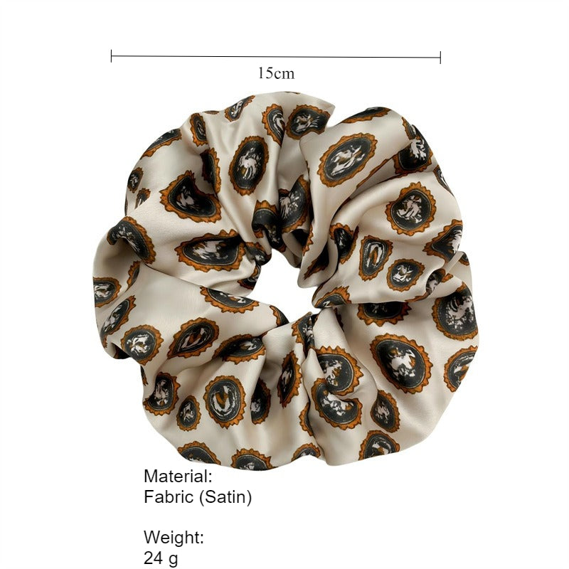 Leopard Print Satin Jumbo Scrunchie Women N6H199