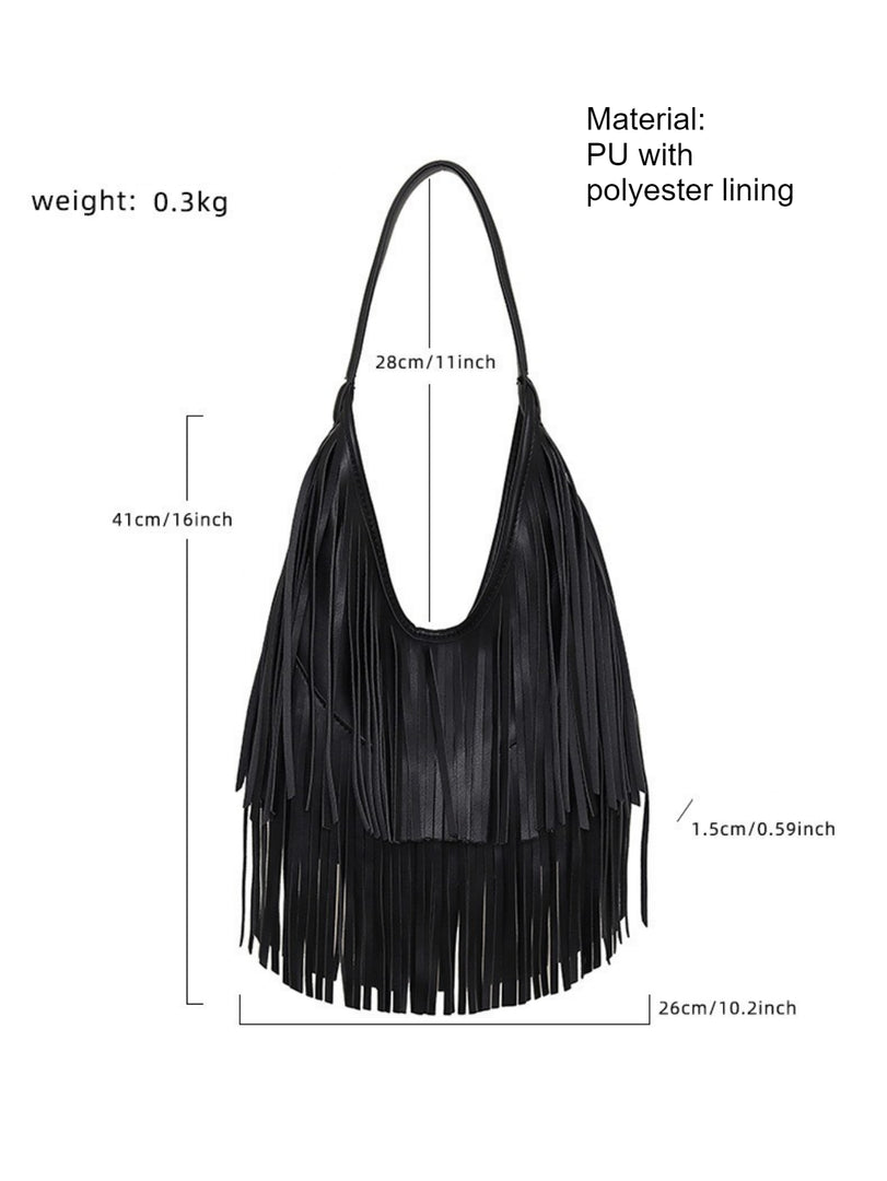 Shoulder Tote Bag with Fringe Women N6C226