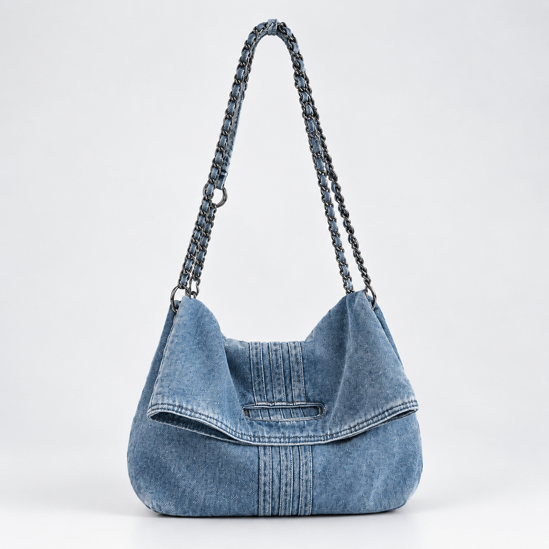 Women's Large Canvas Chain Strap Tote Bag N6J193
