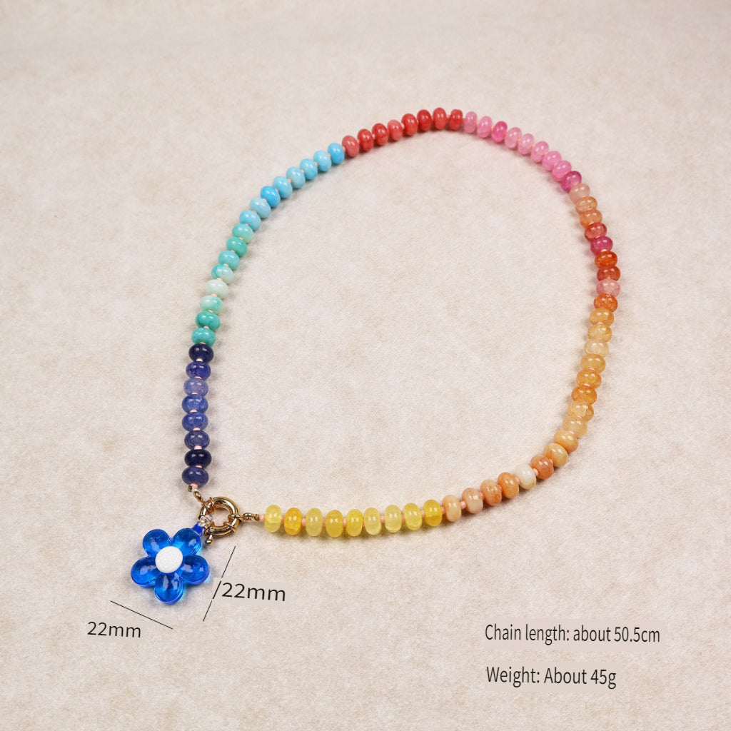 Bohemian Colorful Beaded Pendant Necklace  N6E119