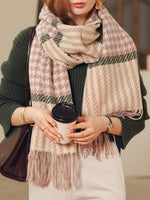Load image into Gallery viewer, Houndstooth Faux Cashmere Wrap  M5A231