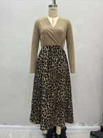 Load image into Gallery viewer, Crisscross VNeck Draping Long Sleeve Dress N6C206