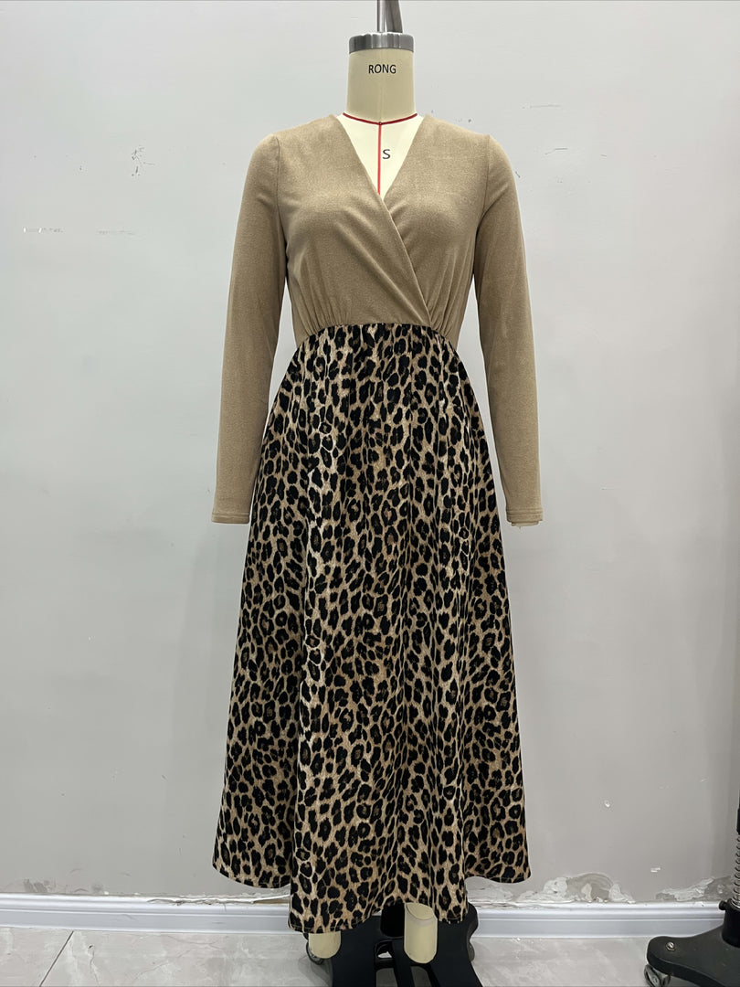 Crisscross VNeck Draping Long Sleeve Dress N6C206