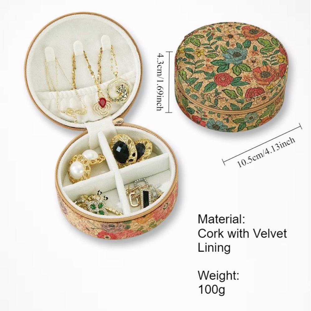 Jade Bracelet Cork Storage Box with Velvet N6E093