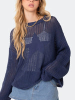 Load image into Gallery viewer, Sexy Openwork Knit Pullover Sweater Women N6D074