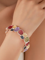 Load image into Gallery viewer, Enamel Square Geometric Stretch Bangle Women N6C219